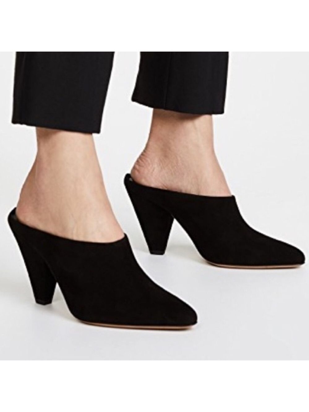 Vince Emberly Black Suede Mules